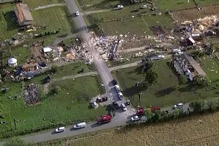 En tornado er trukket gennem byen Valley View i Texas. Foto: Abc Affiliate Wfaa/Ritzau Scanpix