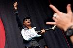 Tom Morello havde naturligvis et budskab med til publikum på Copenhell i 2017.  Foto: Finn Frandsen