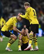 Dortmund har spillet en flot turnering men var selvsagt skuffede efter nederlaget. Foto: Dylan Martinez/Ritzau Scanpix