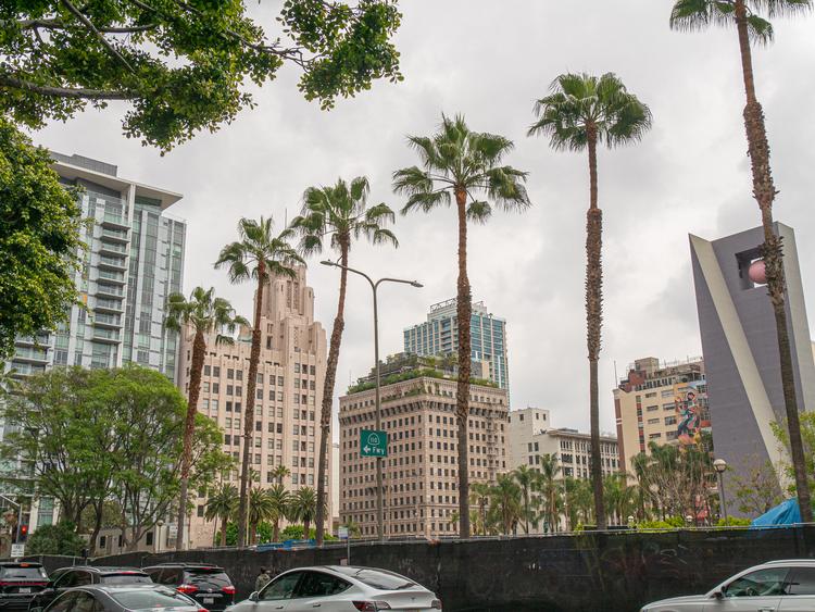 Igennem de seneste 10-15 år har downtown – eller DTLA, som den kaldes – imidlertid undergået en kæmpe forvandling til et livligt og kreativt kvarter, hvor gamle kontorbygninger omdannes til lejligheder, der tiltrækker unge par og familier. Foto: Jan Aagaard
