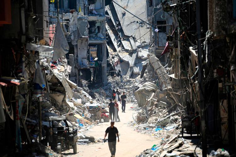 Gaza er et af de områder, som er ramt af mange internt fordrevne flygtninge under Israels krig mod Hamas.  Foto: Eyad Baba/Ritzau Scanpix