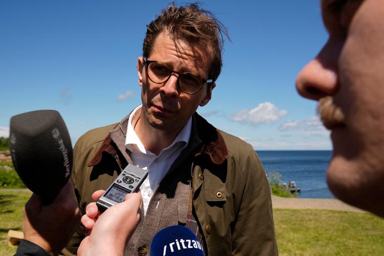 Alex Vanopslagh fotograferet tidligere i dag på Folkemødet på Bornholm.  Foto: Thomas Traasdahl/Ritzau Scanpix