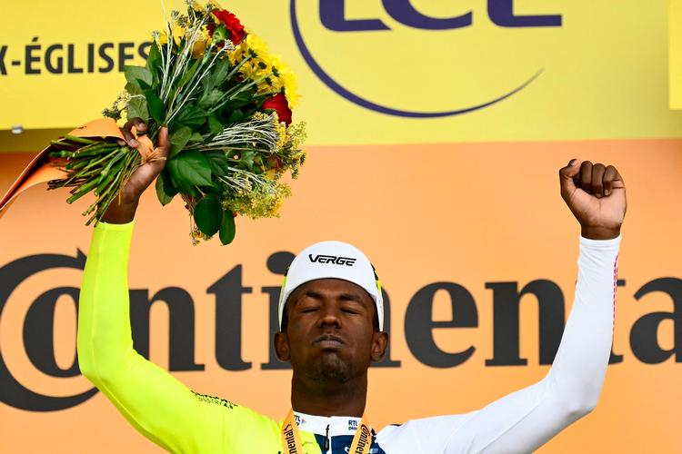 Biniam Girmay ønsker at åbne døren til Tour de France for den næste generation af sorte afrikanske ryttere.  Foto: Marco Bertorello/Ritzau Scanpix