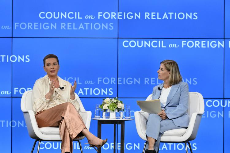 Forud for Nato-topmødet i Washington D.C. deltog statsminister Mette Frederiksen i et arrangement hos den amerikanske tænketank European Council on Foreign Relations. Foto: ECR 