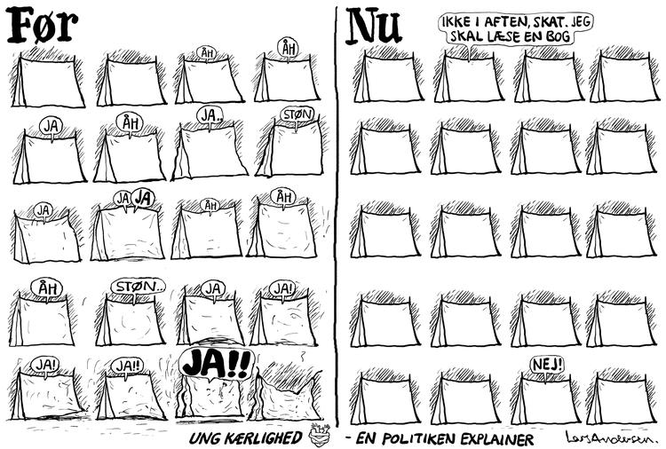     De unge orker ikke.   Tegning;  Lars Andersen
