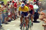 Miguel Indurain og Bjarne Riis i udbrud i Tour de France i 1995, som var året inden tronskiftet mellem de to fandt sted. Foto: Claus Bjørn Larsen/Ritzau Scanpix