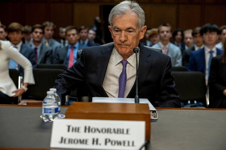 Den amerikanske centralbankchef Jerome Powell vidner før en høring. Foto: Kevin Mohatt/Ritzau Scanpix