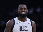 LeBron James ses her under en tidligere træningskamp mod Serbien. Foto: Amr Alfiky/Ritzau Scanpix