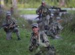 Mindst 5.500 russiske soldater skal deltage i militærøvelsen Sapad 2017. Her russiske soldater under Army Games uden for byen Novosibirsk 2. august. Foto: Ivan Sekretarev/AP. 