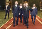 Erdogan og Putin mødtes mandag i præsidentpalæet i Ankara. 