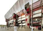 Ras Abu Aboud Stadion skal bygges af tusindvis af containere, som efter VM kan skilles ad og bruges på ny. 