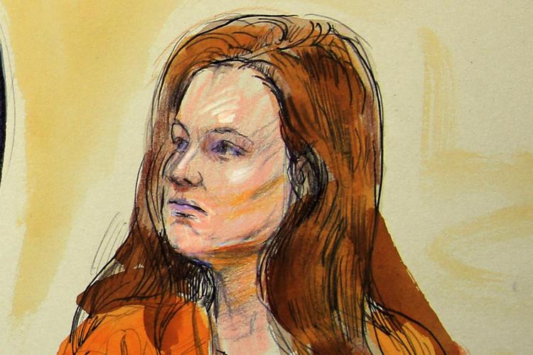 Maria Butina er fængslet i USA. Rusland kræver hende løsladt. Retstegning Dana Verkouteren