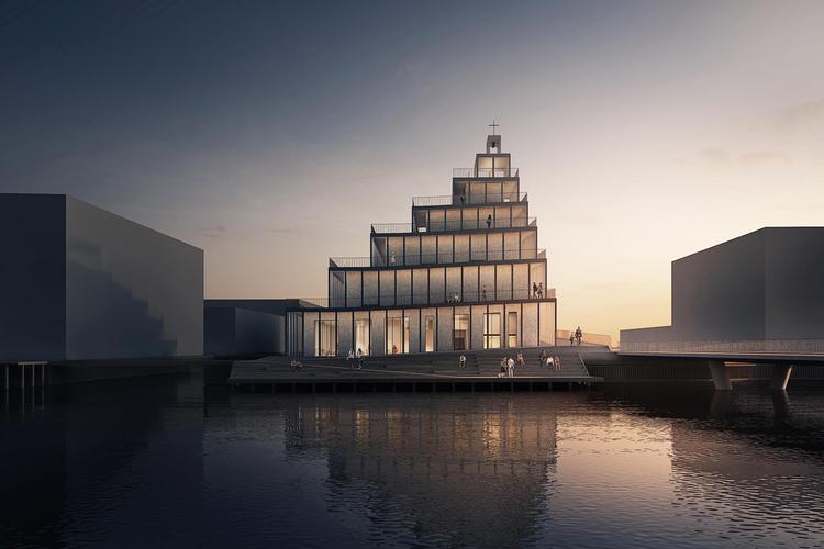 Sydhavnens kommende kirke på Teglholmen vil byde på en  lang rampe, der leder helt op til  taget. Rampen munder ud i en trappe ned til vandet i Frederiksholm Kanal ved  siden af en bro til Havneholmen,  der endnu ikke er etableret.   JAJA Architects