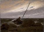 Casper David Friedrichs maleri viser en kamp med havet. Foto: Statens Museum for Kunst.  