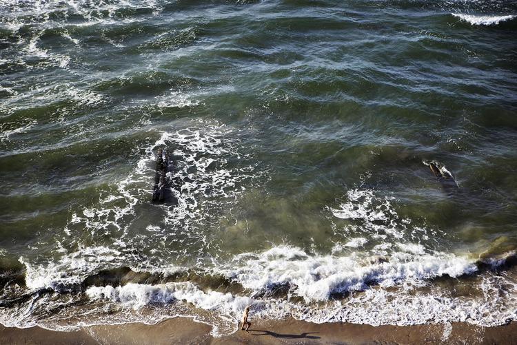 217 steder fordelt over hele Danmark bliver gjort til verdens centrum i korte beskrivelser og enkelte fotos. Her er det et møde mellem Vesterhavet og mennesket på Hald Strand set med fotografen Tine Hardens blik. 