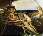 Detalje af Herbert James Drapers maleri ’Ulysses and the Sirens’ (1909). 