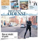 Gårsdagens udgave af Ugeavisen Odense med en af byens borgere på forsiden. Ugeavisen er et af de lokalmedier, der udgør datagrundlaget i undersøgelsen. 