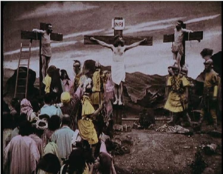 Fra filmen 'The Life and passion of Jesus Christ' instrueret af Lucien Nonguet og Ferdinand Zecca, produceret i 1905. Film nr. 1 nederst i artiklen.  