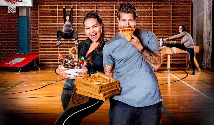 I tv-programmet 'Min fede træner' skal fire overvægtige danskere tabe sig med hjælp fra fire kendisser. Men programmet bliver nu kritiseret for at stigmatisere overvægtige. Foto: Tv3 