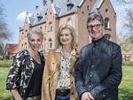 Vært Lene Beier sammen med Susanne og Erik Vind, der bor på Sanderumgaard ved Odense. 