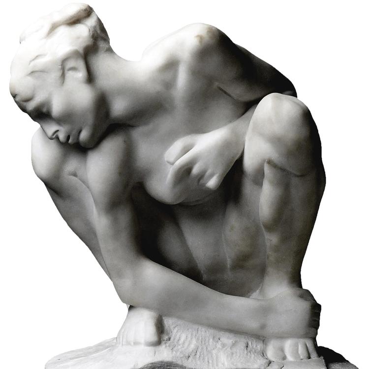 Skulpturen 'Kauernde' af Auguste Rodin er blandt de værker, der blev fundet for fire år siden, og som nu skal udstilles i Bonn. 