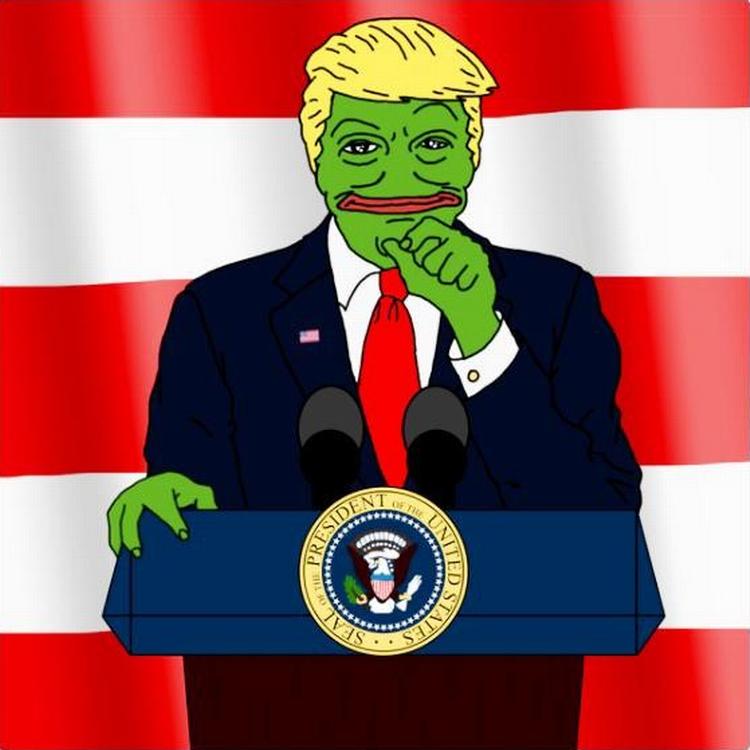 Donald Trump er en helt for Alt-right-bevægelsen. Her en han portrætteret som Pepe the Frog, en anden Alt-right-helt, som er blevet internetsymbolet for bevægelsen. Trump har selv delt dette meme på Twitter. 