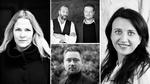 Instinkter. Åsne Seierstad (tv.) Anders Rønnow Klarlund og Jacob Weinreich (øverst i midten), Thomas Rydahl, Camilla Läckberg. 