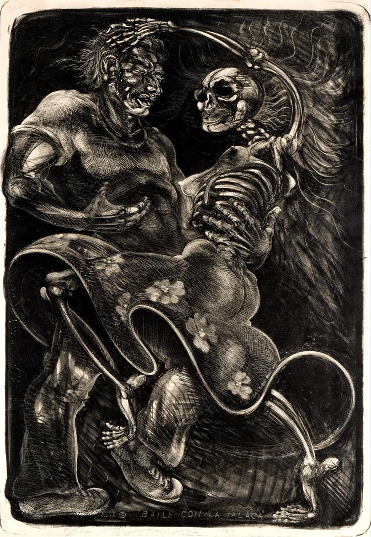 Litografiet 'Baile con la talaca' (1984) kan frem til 26. november ses på Blanton Museum of Art på University of Texas i Austin. 