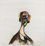 ’The Lunatic’ af George Condo fra 1998. Galningen er en tilbagevendende figur for kunstneren, der i sine menneskeskildringer driver gæk med kunsthistorien. 