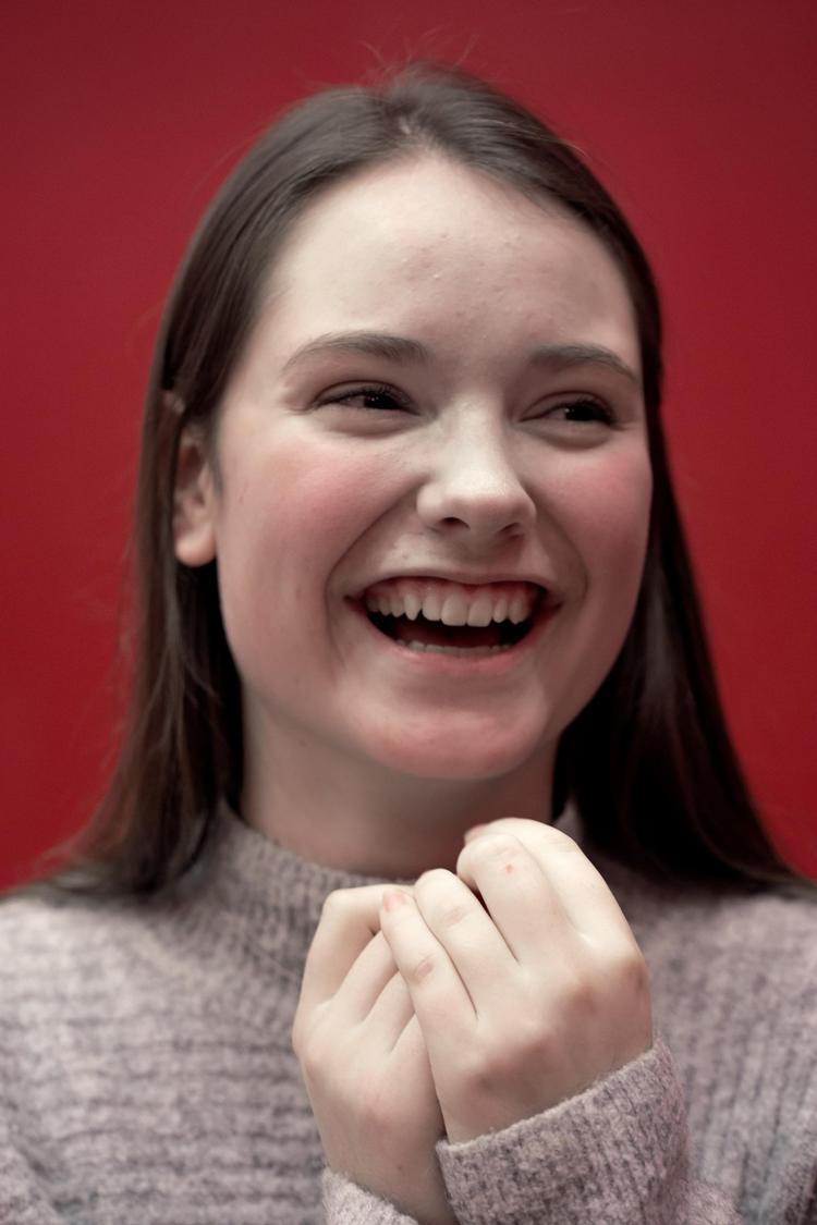 Karen Skogø, 17 år. 2. sopran. Har sunget i koret i et år. Går i 10. klasse. 
