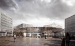 Det bliver arkitektfirmaet Cobe, der får til opgave at designe Place Schumann i Bruxelles. Rendering: Cobe