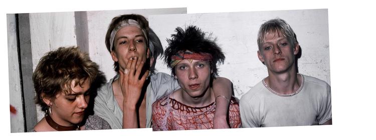 Punkbandet Sods - der senere blev til Sort Sol - anno 1978. Fra venstre Peter Peter Schneidermann, Tomas Ortved, Steen Jørgensen og Knud Odde.
 