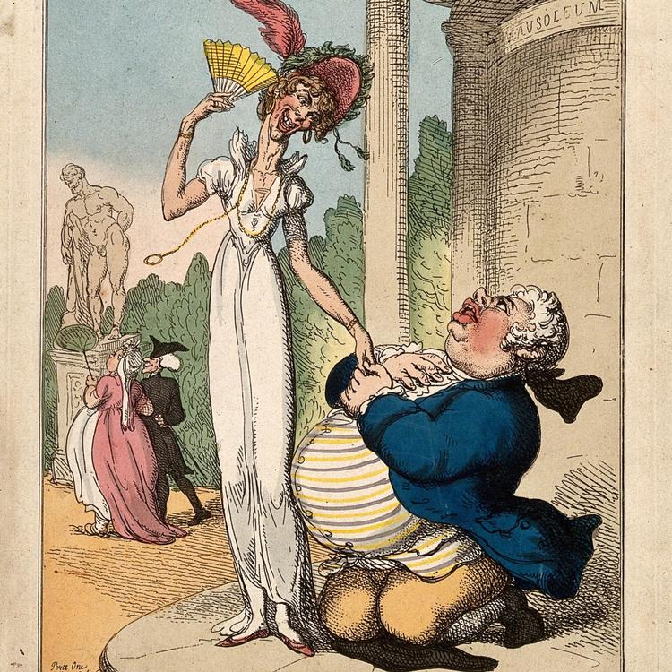 De tuberkulosesyge var ofte genstand for idoldyrkelse, som man ser det i denne illustration fra 1810. 