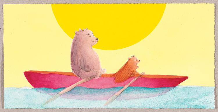 Bette og Bjerg er to tænksomme og langsomme hovedpersoner, der kan bære en lang serie. Det er i øvrigt Bette til højre.  Illustration Fra bogen