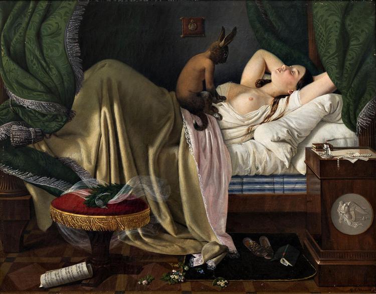 Et af billederne på udstillingen:  Ditlev Bluncks mareridtsbillede fra 1846. Den Frie
