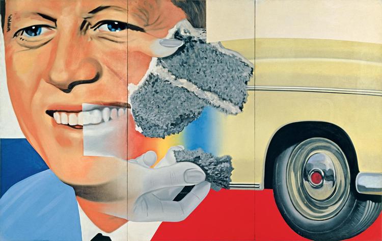 James Rosenquists popkunst er så farvestærkt at der anbefales solbriller.  Foto: Centre Georges Pompidou, Musée national d’art modern, Centre de création industrielle, Paris, Estate of James Rosenquist, VISDA