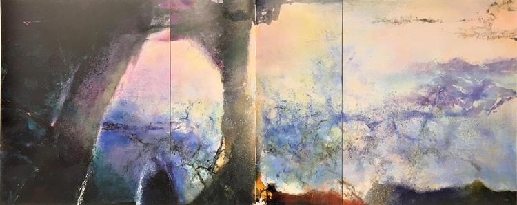 Fra februar til juni 1991 malede Zao Wou-Ki på dette næsten 5 meter brede maleri med titlen ’Hommage à Claude Monet’. Næsten 20 år senere blev det udstillet i Shanghai på den franske pavillon på Verdensudstillingen.
I dag er billedet i privateje. 

 Adagp, Paris 2018