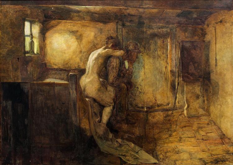 Oprindelig malede Christjern Schobius motiver fra landet i en meget  naturalistisk stil, men mod slutningen af sit liv nærmede han sig 1890’ernes  symbolisme.   Illustration Kunsten –  Nordjyllands Kunstmuseum