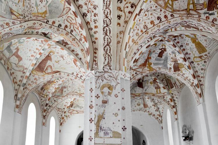 Kalkmalerier i Fanefjord Kirke på Møn