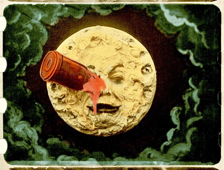 Still fra Georges Méliès film 'Le Voyage dans la Lune'/Rejse til Månen (film) fra 1902. Foto: Lobster-Fondation Groupmama Gan-Fondation Technicolor/Louisiana
 Foto: Still fra Georges Méliès film 'Le Voyage dans la Lune'/Rejse til Månen (film) fra 1902