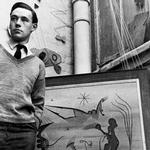 I sin bog om surrealisternes liv løfter Desmond Morris gerne en dyne eller to for at fortælle om kunstnernes bedrifter på både lærred og lagen. Morris, der både er etnolog, zoolog og kunstner, ses her i sit eget atelier i 1948. Courtesy Desmond Morris