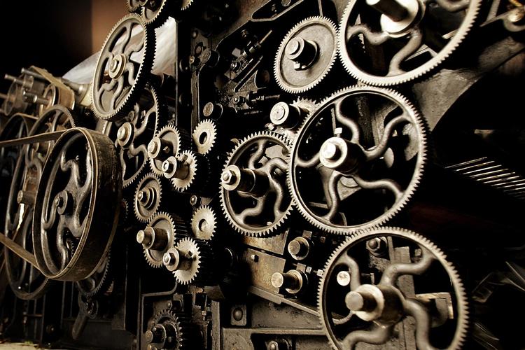 Her ses en  af de gamle industrimaskiner på Brede Værk i Nordsjælland. Museet bliver  nu nedlagt. Arkivfoto Finn Frandsen