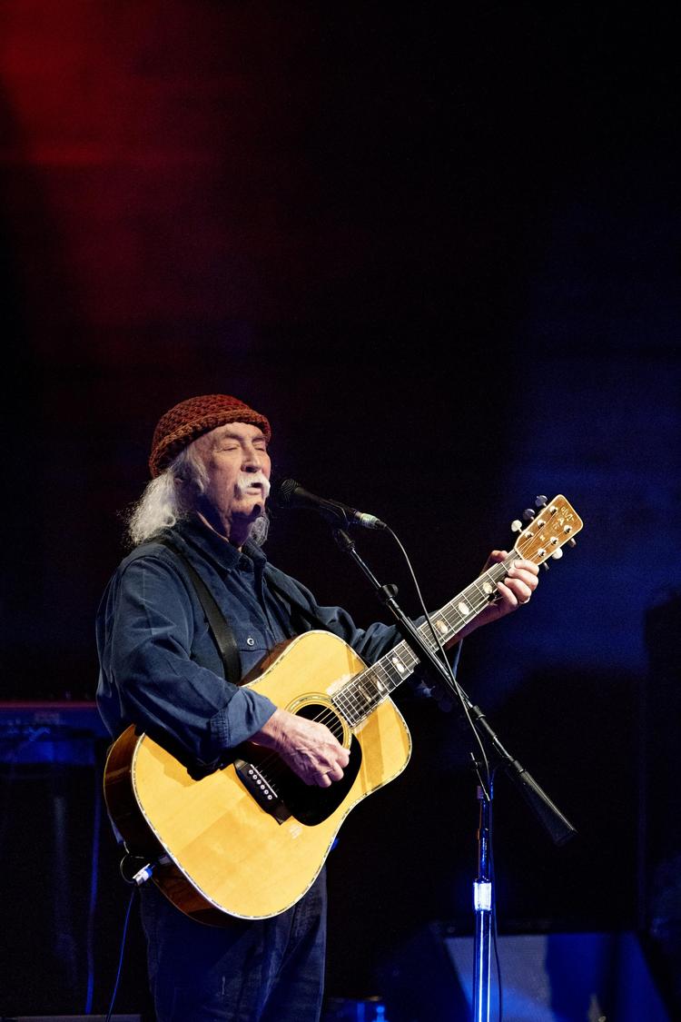 Den alderstegne David Crosbys vidunderlige vidtspændende tenor har stadig noget af fortidens glans. Jacob Ehrbahn/POLFOTO