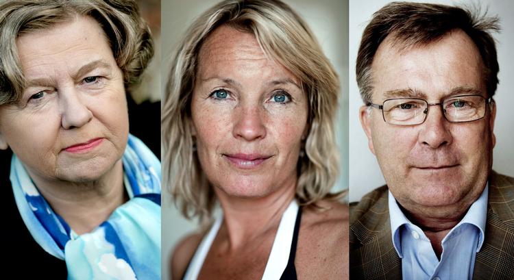 Må vi præsentere tre fremtrædende ministre, som læserne har haft under kærlig anagrambehandling: HHr. Brochen Brinthøne (tv.), SSir Tudehorn Ajlefersck og En Selesnerpe. 