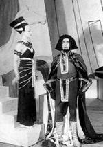 Potifar og hans kone i Kjeld Abells scenografi. Det Kgl. Teater 1931 