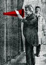 Georg Brandes taler til fremtiden. Illustration fra bogen. 