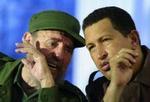 Castro sammen med Venezuelas præsident. Foto: AP 