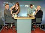 Kenneth Clarke og Iain Duncan Smith i tv-duel. Foto: AP 