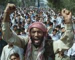 Blandt i den pakistanske by Lahore var der efter angrebet i aftes demonstrationer mod USA. - Foto: AP 