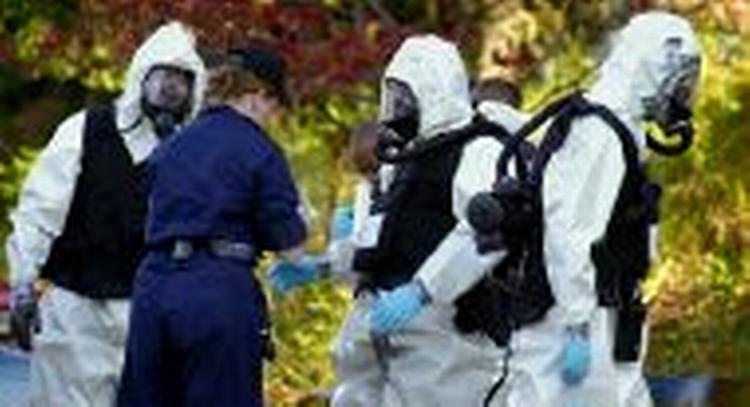 Kontorbygning i Washington undersøges for miltbrandsporer. - Foto: AP 